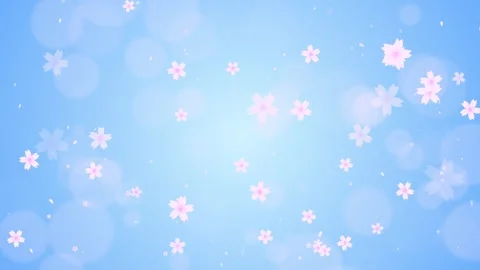 Sakura animation loop background (blue) Stock Footage 311031220