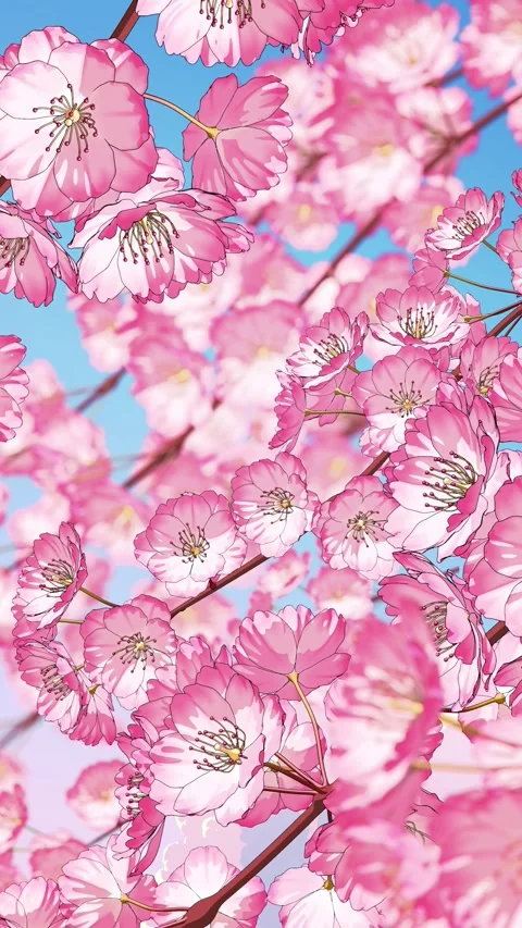 Sakura Blossom Animation - Seamless Loop Vertical Vídeos de archivo 334659539