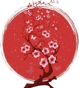 Sakura blossom tree. Vector Stock Illustration