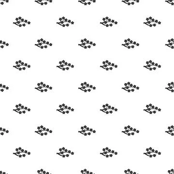 Sakura branch pattern, simple style Stock Illustration