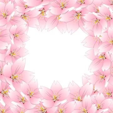 Sakura Cherry Blossom Border2 Stock Illustration