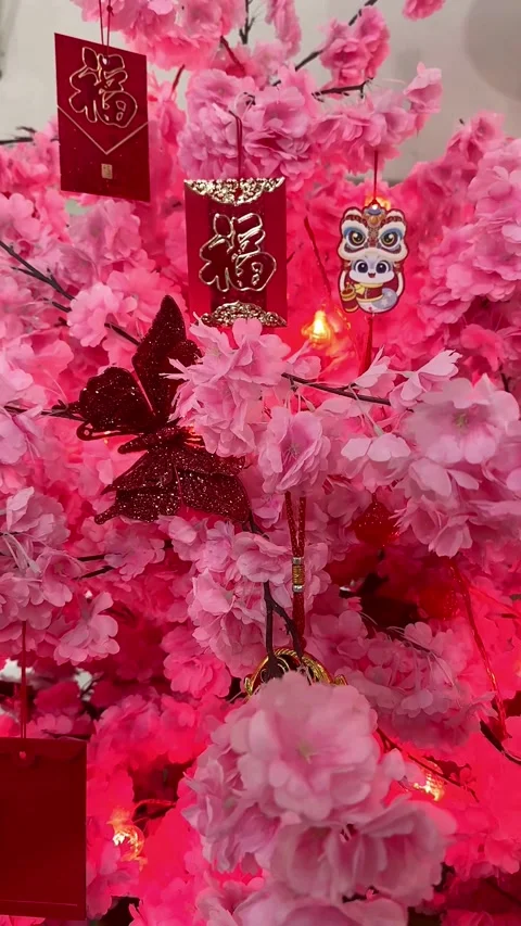 Sakura Cherry blossom Tree with Sparkling Interactive Red LED Lights Vidéo 342700171