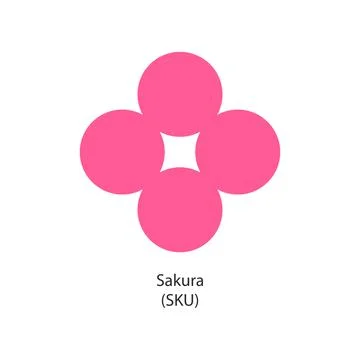 Sakura crypto currency token vector logo company icon Stock Illustration