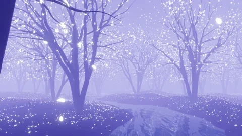 Sakura falling petals garden background 3d render Stock Footage 173781962