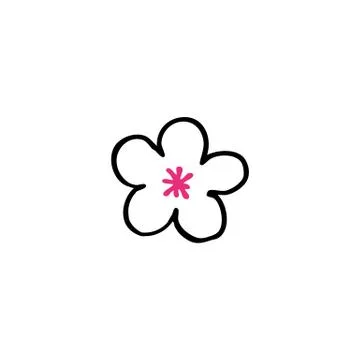 Sakura flower doodle icon, vector illustration Stock Illustration