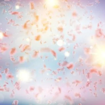 Sakura flying downwind petals on wind. EPS 10 vector Illustrazione stock