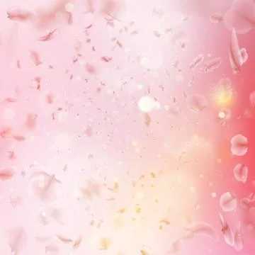 Sakura flying downwind petals on wind. EPS 10 vector Stock Illustration