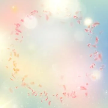 Sakura flying downwind petals on wind. EPS 10 vector Stock Illustration