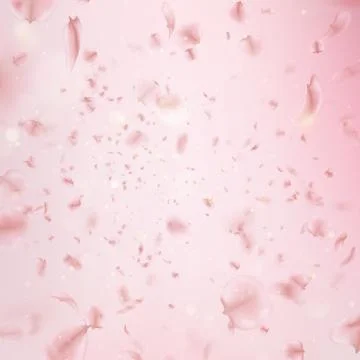 Sakura flying downwind petals on wind. EPS 10 vector Illustrazione stock
