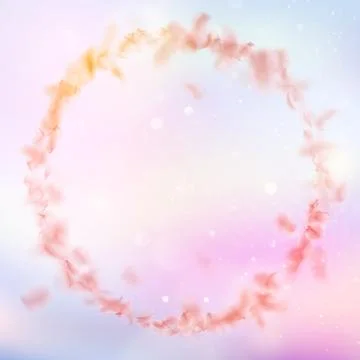 Sakura flying downwind petals on wind. EPS 10 vector Stock Illustration