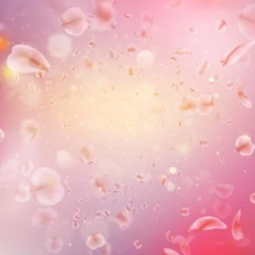 Sakura flying downwind petals on wind. EPS 10 vector Stock Illustration