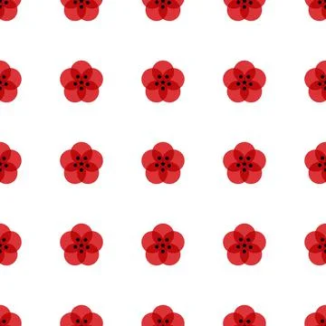 A sakura icon in a seamless pattern on a white background. A symbol of life a Stock Illustration