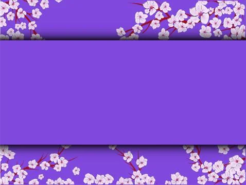 Sakura on light background. Sakura vector flower. Vector floral print. Bloomi Stock Illustration