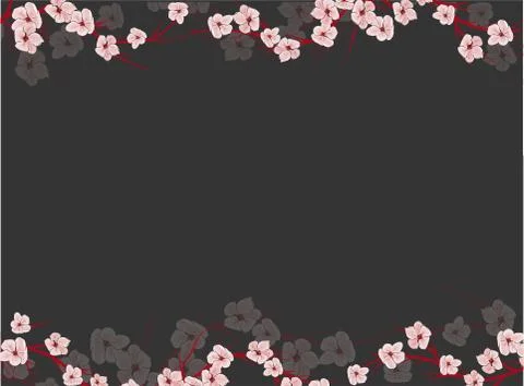 Sakura on light background. Sakura vector flower. Vector floral print. Bloomi Stock Illustration