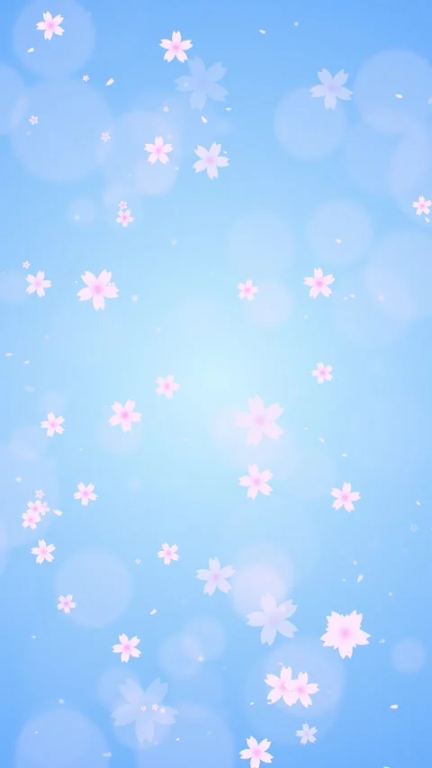 Sakura Loop Animation Background (Blue) Stock Footage 311031281