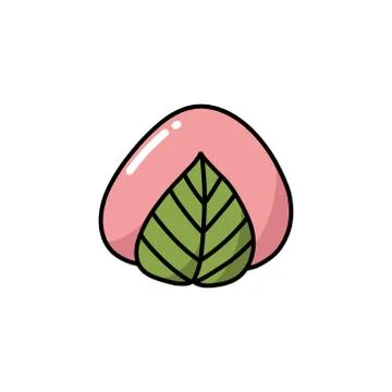 Sakura mochi doodle icon, vector illustration Stock Illustration