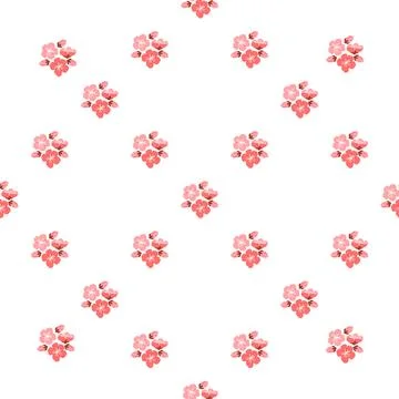 Sakura pattern. The continuous flow sakura blossoms represented eternal cycle イラスト素材