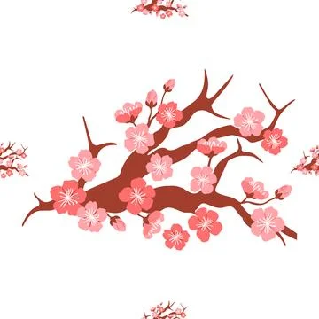 Sakura pattern. The nature inspired decoration incorporated blooming sakura Illustrazione stock