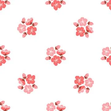 Sakura pattern. The seamless design depicted endless sea blooming sakura flowers Illustration