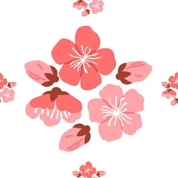Sakura pattern. The seamless sakura pattern concept explored interconnectedness Stock Illustration
