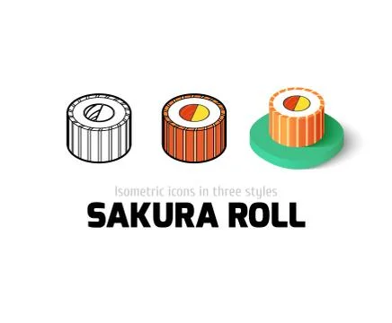Sakura roll icon in different style Stock Illustration