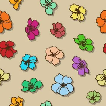 Sakura seamless pattern hand sketching on vector art. Stock Illustration