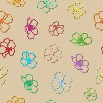 Sakura seamless pattern hand sketching. Stock Illustration