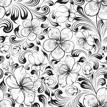 Sakura seamless pattern. Stock Illustration