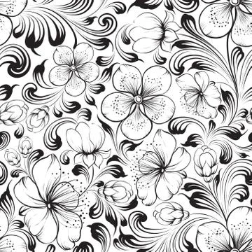 Sakura seamless pattern. Illustrazione stock