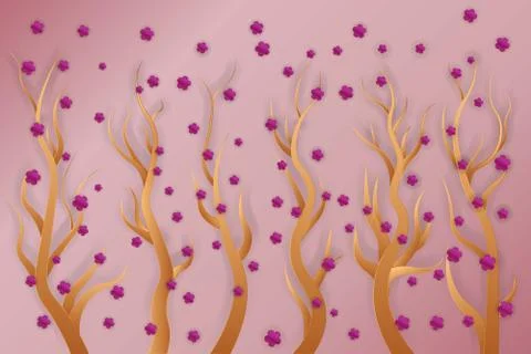 Sakura tree backgrond Stock Illustration