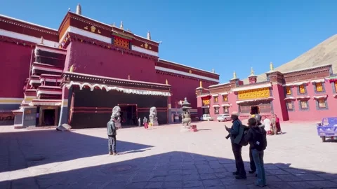 Sakya Monastery Inner Courtyard, Sakya, Tibet Stock Footage 328481240