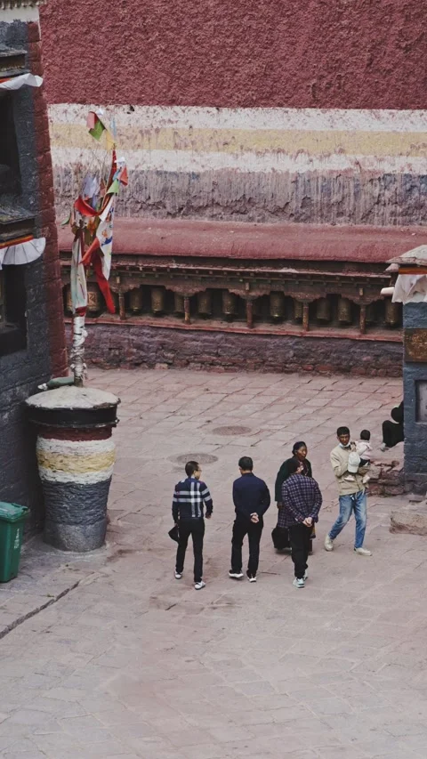 Sakya Monastery, a Tibetan Buddhist monastery founded in 1073 in Shigatse Stock Footage 312599248