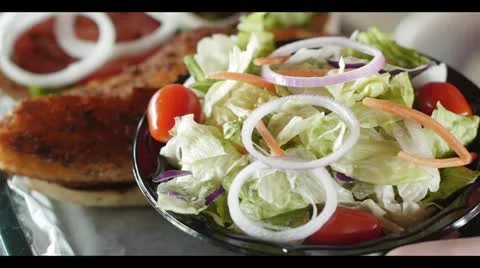 Salad and Dressing Stock Footage 11058347