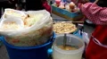 Salad and thai food on sale on the streets of Bangkok, Thailand HD Footage