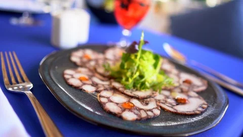 Salad and Wine Stock Footage 128443001