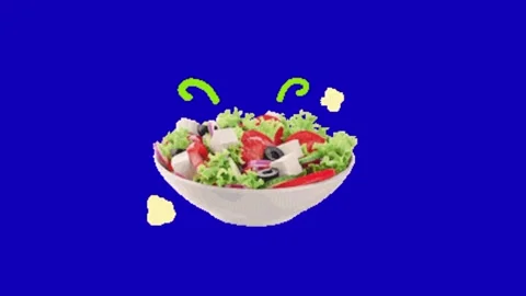 Salad anination on blue screen Vídeos de archivo 328961944