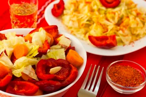 Salad with aperitif Stock Photos