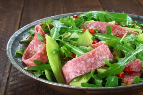 Salad with arugula Stock Photos
