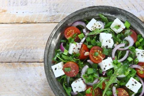 Salad with arugula Stock Photos