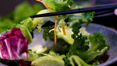 Salad with avocado and red fish Salad shrimp vegetables shrimp salad greens Stock Footage 313761196