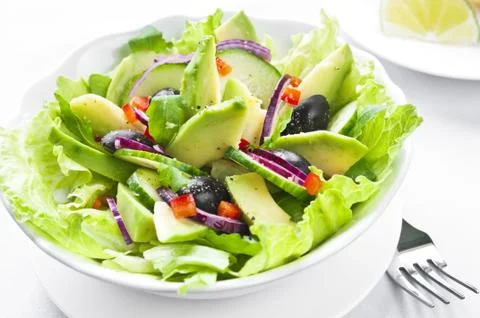 Salad with Avocado Stock Photos