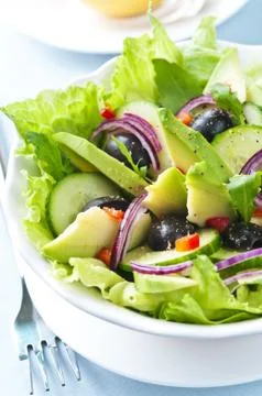 Salad with Avocado Stock Photos