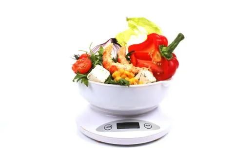 Salad on a balance Stock-Fotos