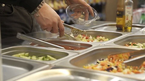 Salad bar Stock Footage 127364135