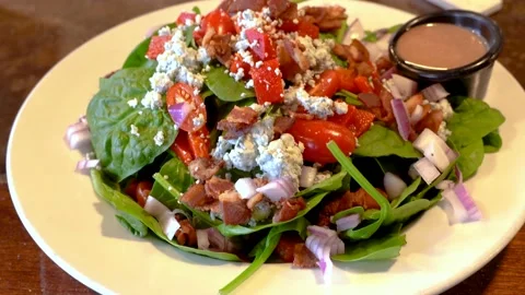 Salad on the bar table Stock Footage 131919536
