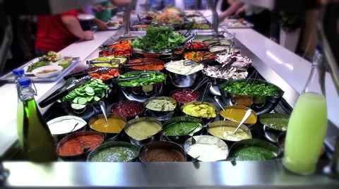 Salad Bar Time Lapse Stock Footage 50572853