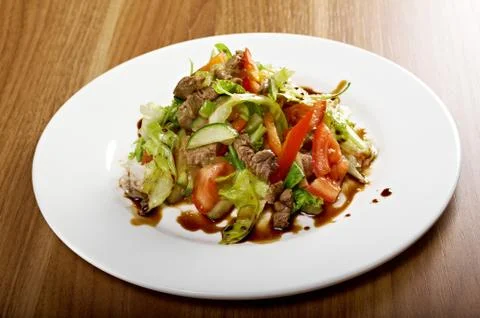 Salad with beef Fotos de archivo