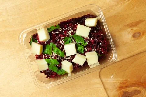 Salad of beetroot and cheese Stock Photos