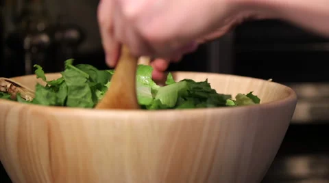 Salad being tossed Stock Footage 61401009
