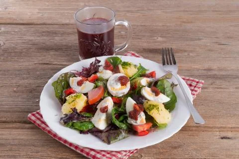 Salad with boiled egg Stock Photos